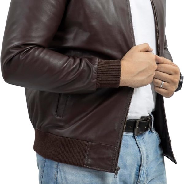 Varsity Style Leather Bomber Jacket Men – Casual Fashion Real Suede Classic MA-1 Leather Jacket Men